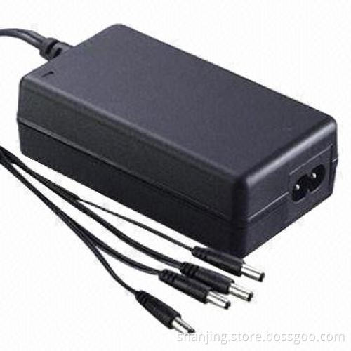 Power adapter with 4-channel 60watts 12V5A/24V2.5A for CCTV camera